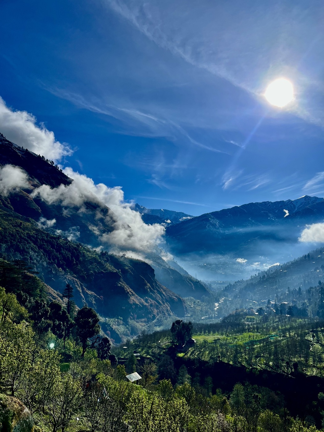 A misty Himalayan valley in Himachal Pradesh